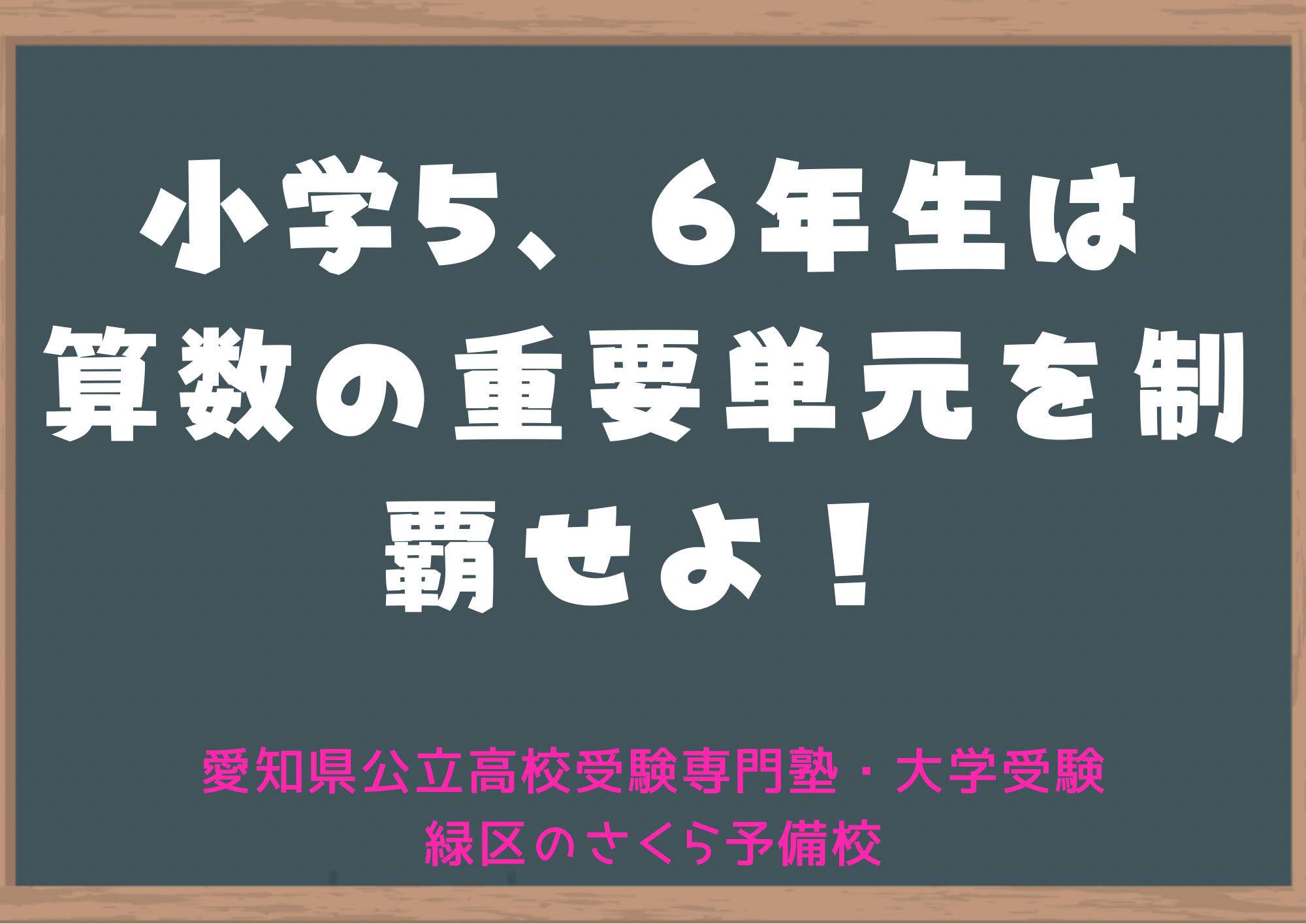 小学5年生、6年生大募集｜名古屋市緑区の塾さくら予備校