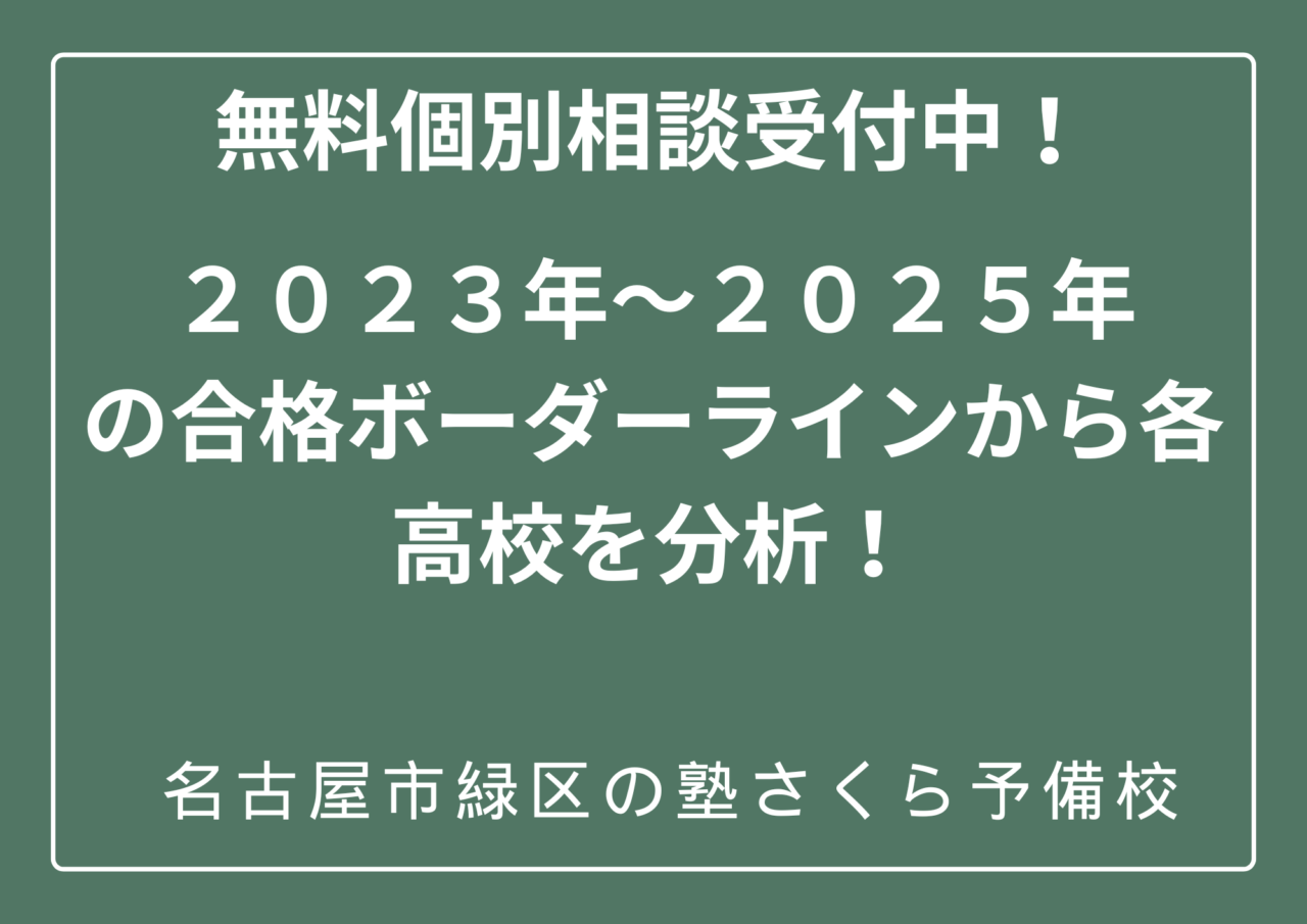 愛知県高校入試、2023年~2025年のボーダーライン|名古屋市緑区の塾さくら予備校